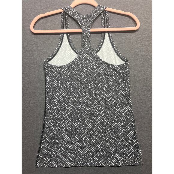 Lululemon Cool Racerback II Tank Top Frozen Fizz White Black Size 6 - Picture 7 of 10